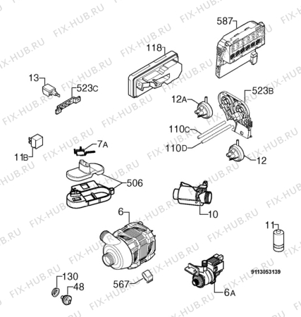 Взрыв-схема посудомоечной машины Primotecq 00706301_11289 - Схема узла Electrical equipment 268